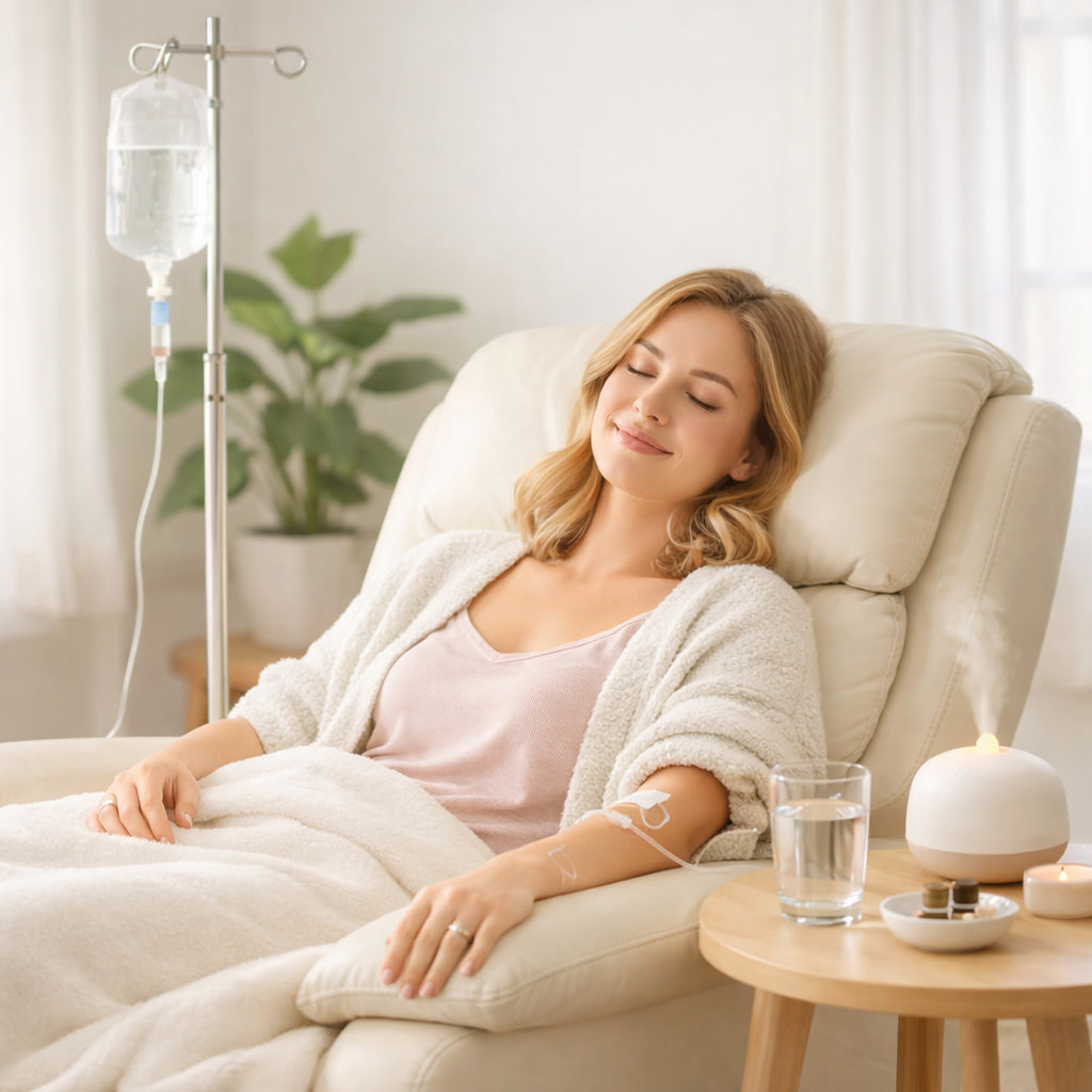 IV hydration therapy in a comfortable setting